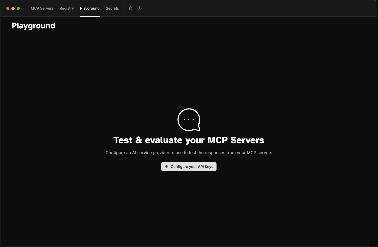 ToolHive Playground initial interface